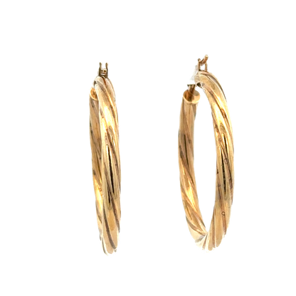 9ct yellow gold hoop earrings 1.7g (sh25780l)