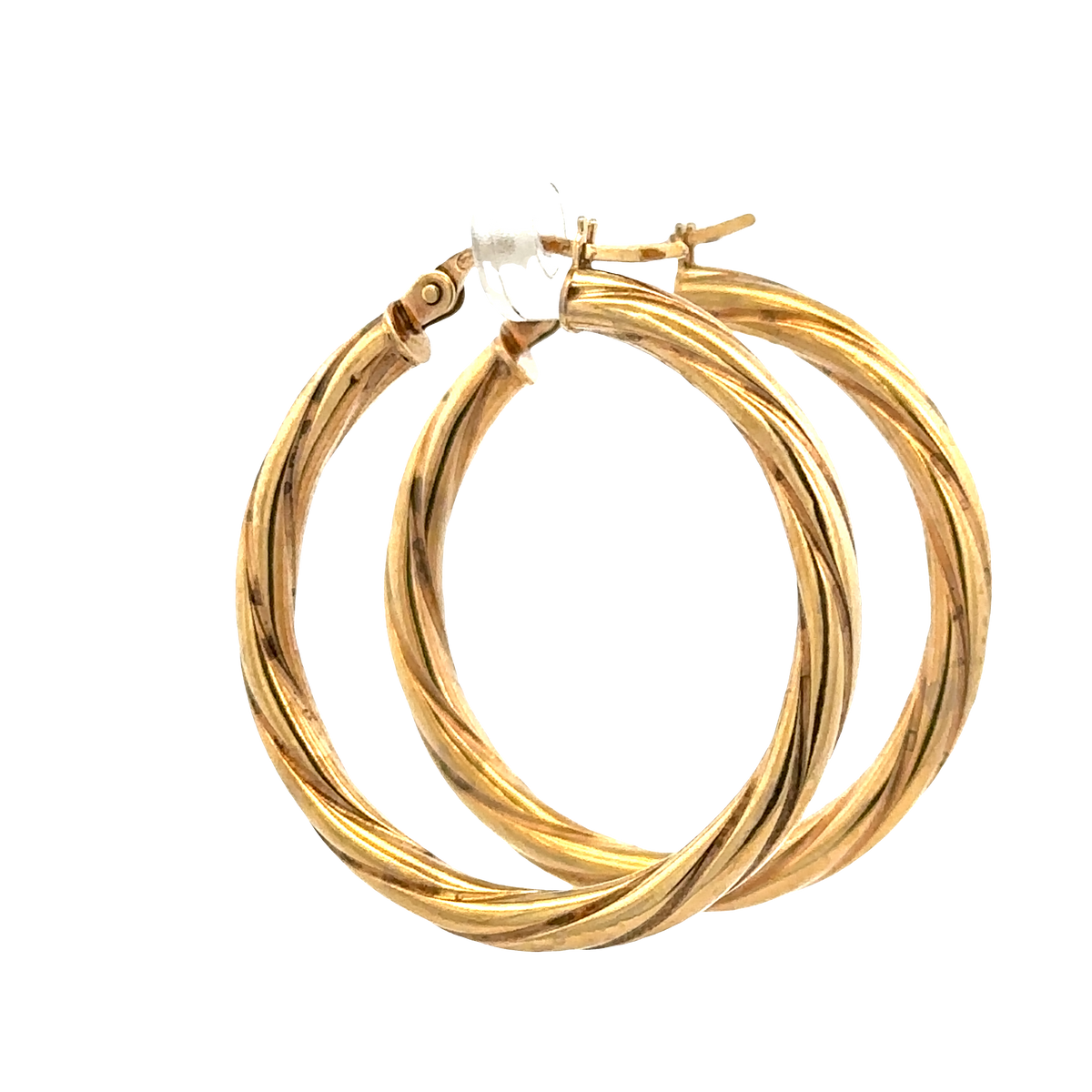 9ct yellow gold hoop earrings 1.7g (sh25780l)