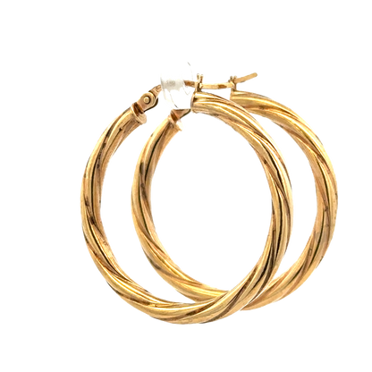 9ct yellow gold hoop earrings 1.7g (sh25780l)