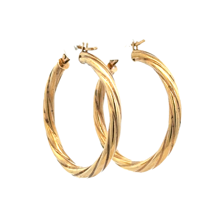 9ct yellow gold hoop earrings 1.7g (sh25780l)