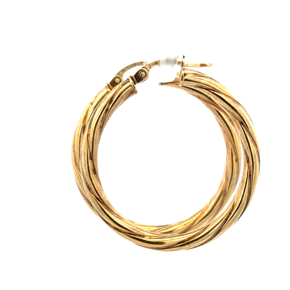 9ct yellow gold hoop earrings 1.7g (sh25780l)