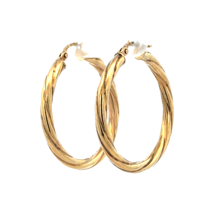 9ct yellow gold hoop earrings 1.7g (sh25780l)