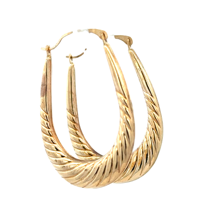 9ct yellow gold hoop earrings 1.6g (sh27780b)