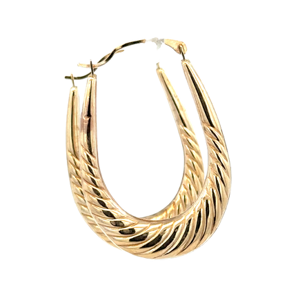 9ct yellow gold hoop earrings 1.6g (sh27780b)