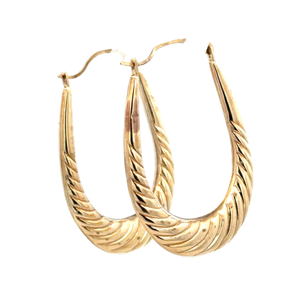 9ct yellow gold hoop earrings 1.6g (sh27780b)