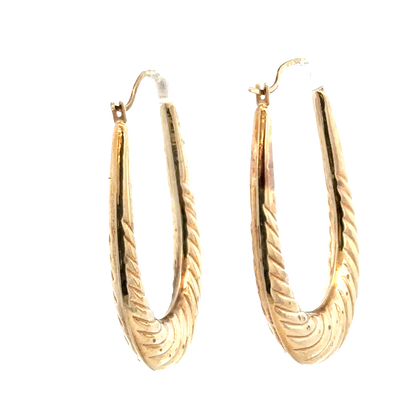 9ct yellow gold hoop earrings 1.6g (sh27780b)