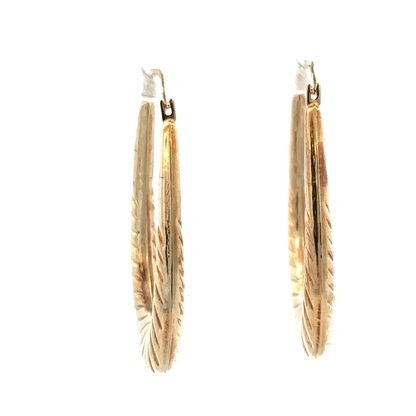 9ct yellow gold hoop earrings 1.6g (sh27780b)