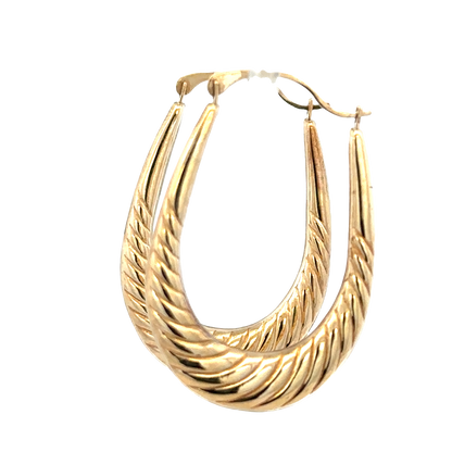 9ct yellow gold hoop earrings 1.6g (sh27780b)