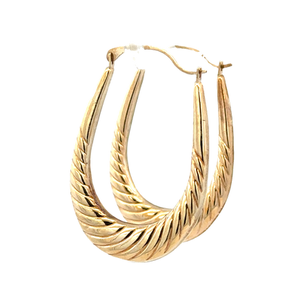 9ct yellow gold hoop earrings 1.6g (sh27780b)
