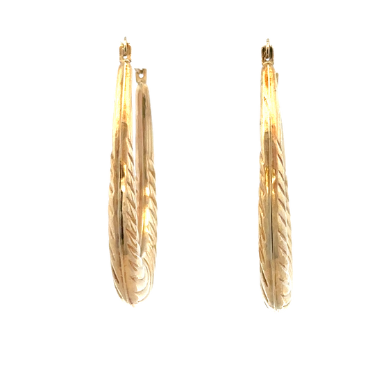 9ct yellow gold hoop earrings 1.6g (sh27780b)