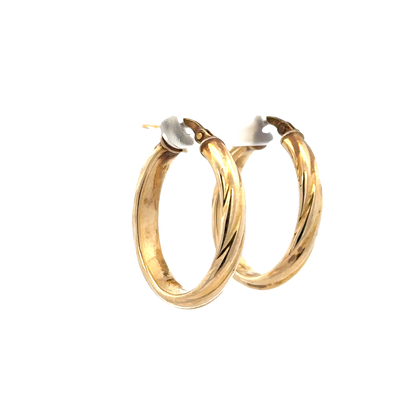 9ct yellow gold hoop earrings 1.9g (sh25713l)