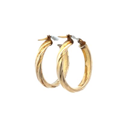 9ct yellow gold hoop earrings 1.9g (sh25713l)