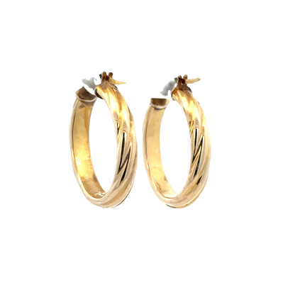 9ct yellow gold hoop earrings 1.9g (sh25713l)