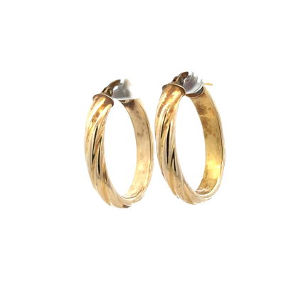 9ct yellow gold hoop earrings 1.9g (sh25713l)