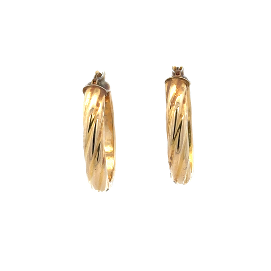 9ct yellow gold hoop earrings 1.9g (sh25713l)