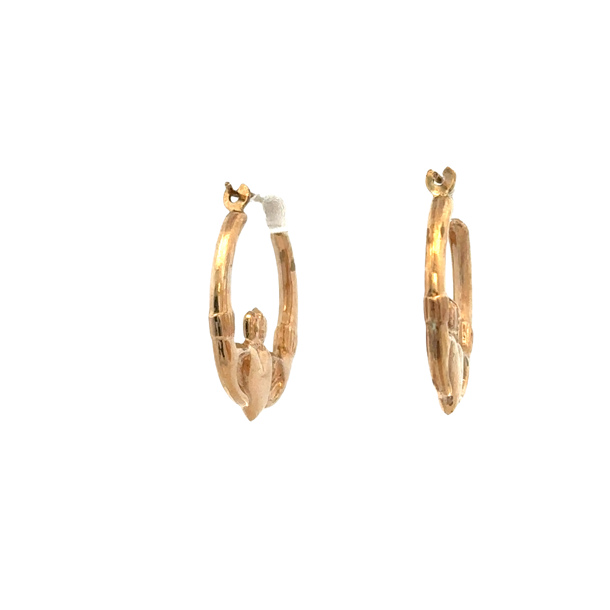 9ct yellow gold claddagh hoop earrings 0.9g (sh25448l)
