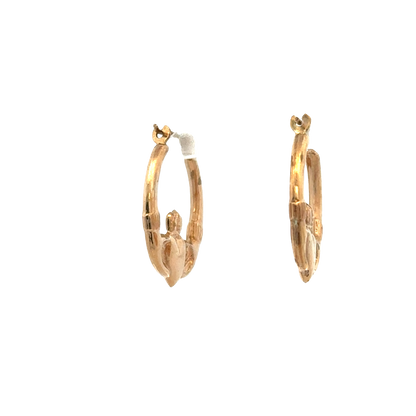 9ct yellow gold claddagh hoop earrings 0.9g (sh25448l)