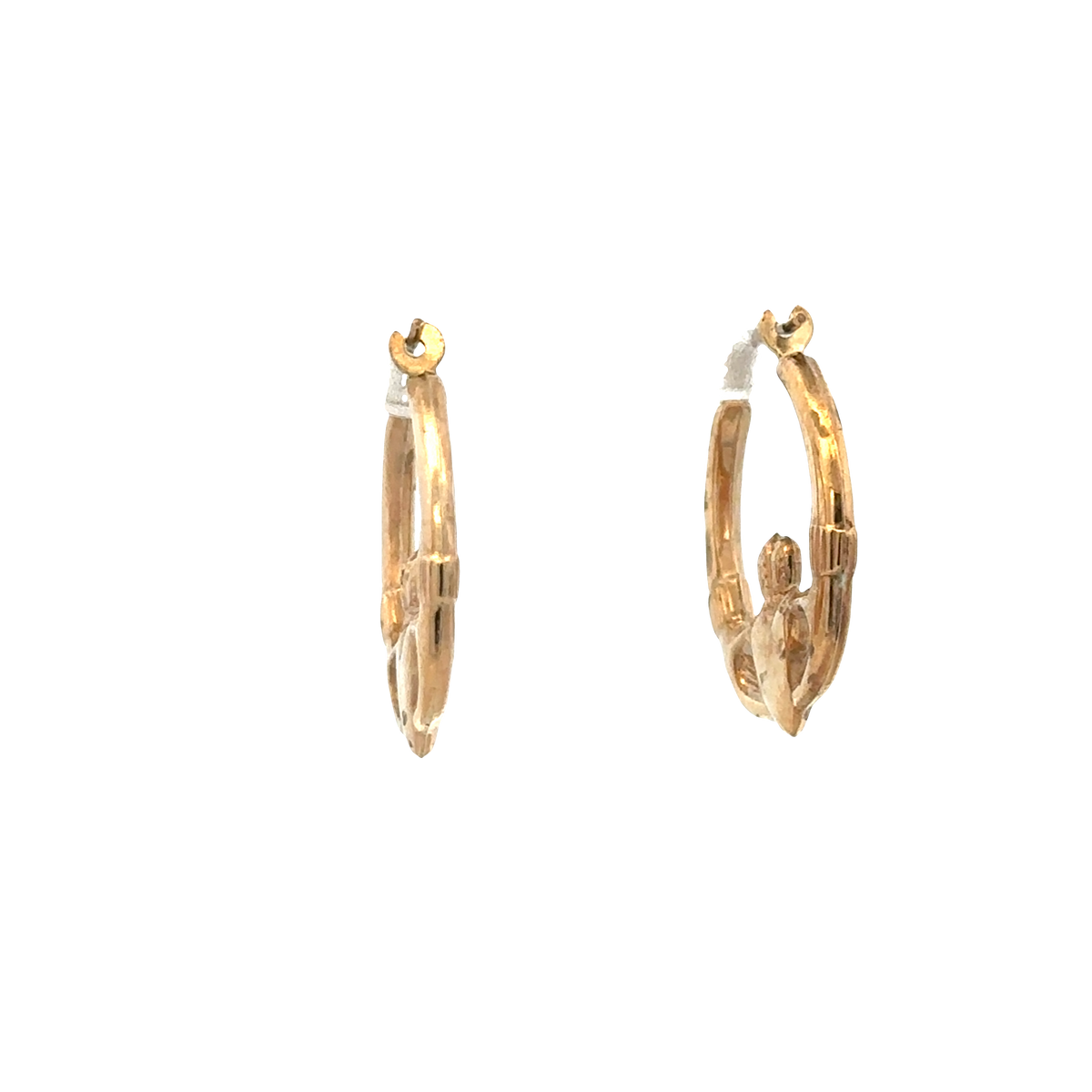 9ct yellow gold claddagh hoop earrings 0.9g (sh25448l)