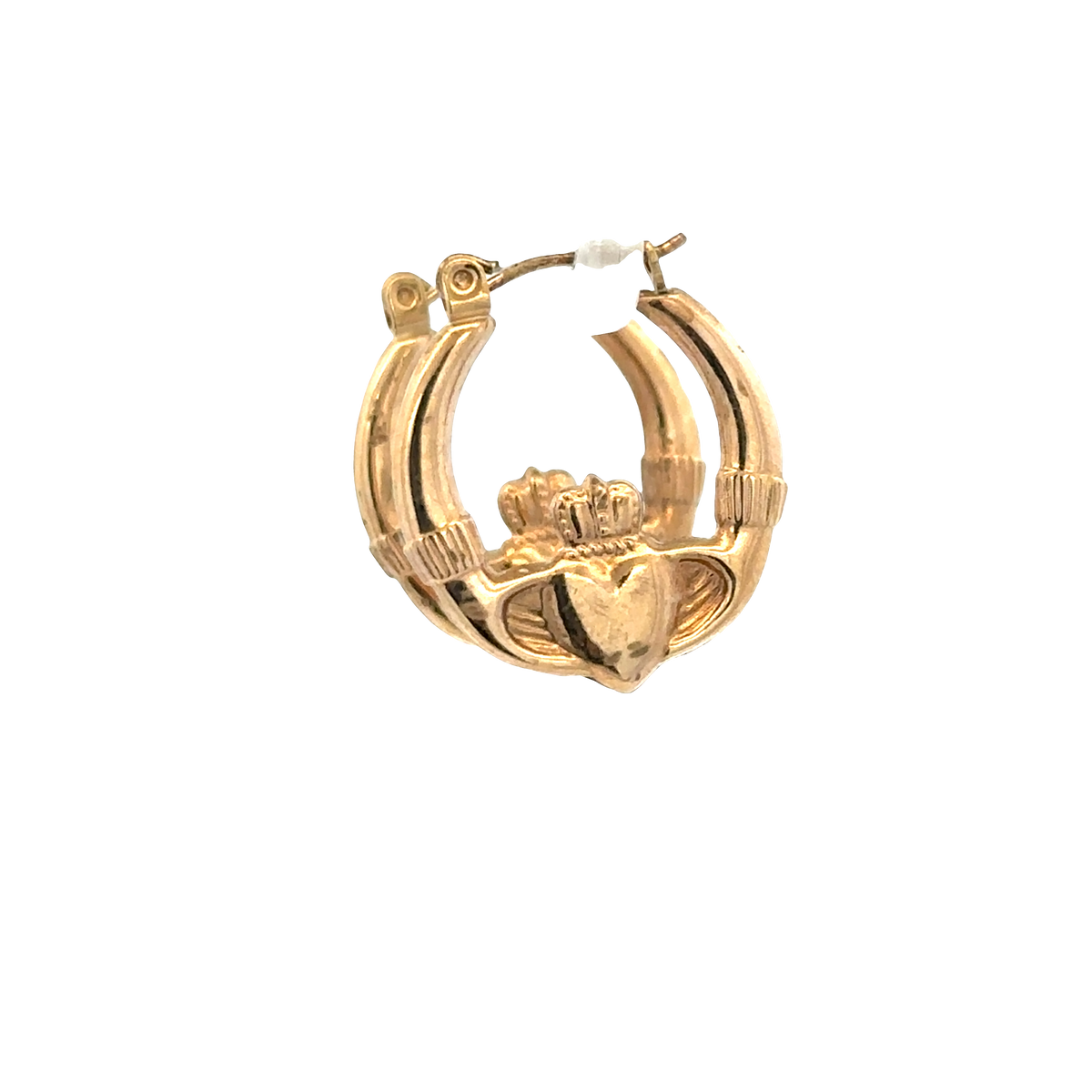 9ct yellow gold claddagh hoop earrings 0.9g (sh25448l)