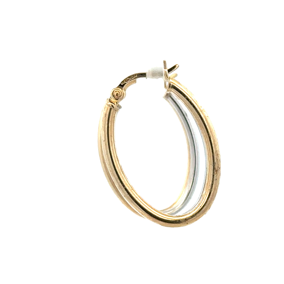 9ct yellow and white gold hoop earrings 2.3g (sh27522b)