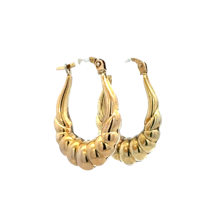 9ct yellow gold hoop earrings 1.8g (sh26821b)