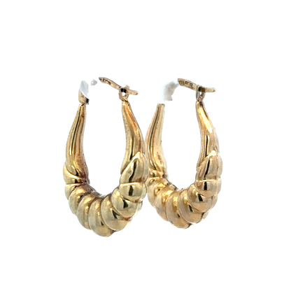 9ct yellow gold hoop earrings 1.8g (sh26821b)
