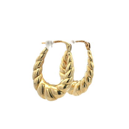 9ct yellow gold hoop earrings 2.1g (sh27523b)