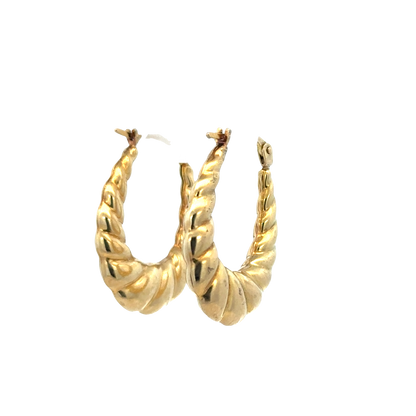 9ct yellow gold hoop earrings 2.1g (sh27523b)