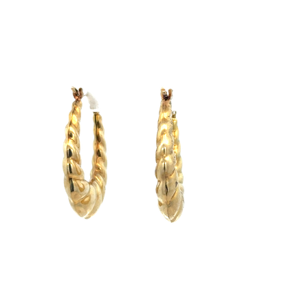 9ct yellow gold hoop earrings 2.1g (sh27523b)