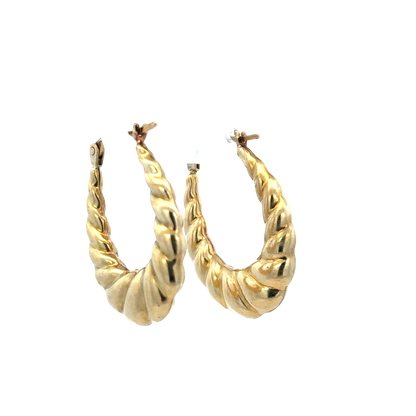 9ct yellow gold hoop earrings 2.1g (sh27523b)