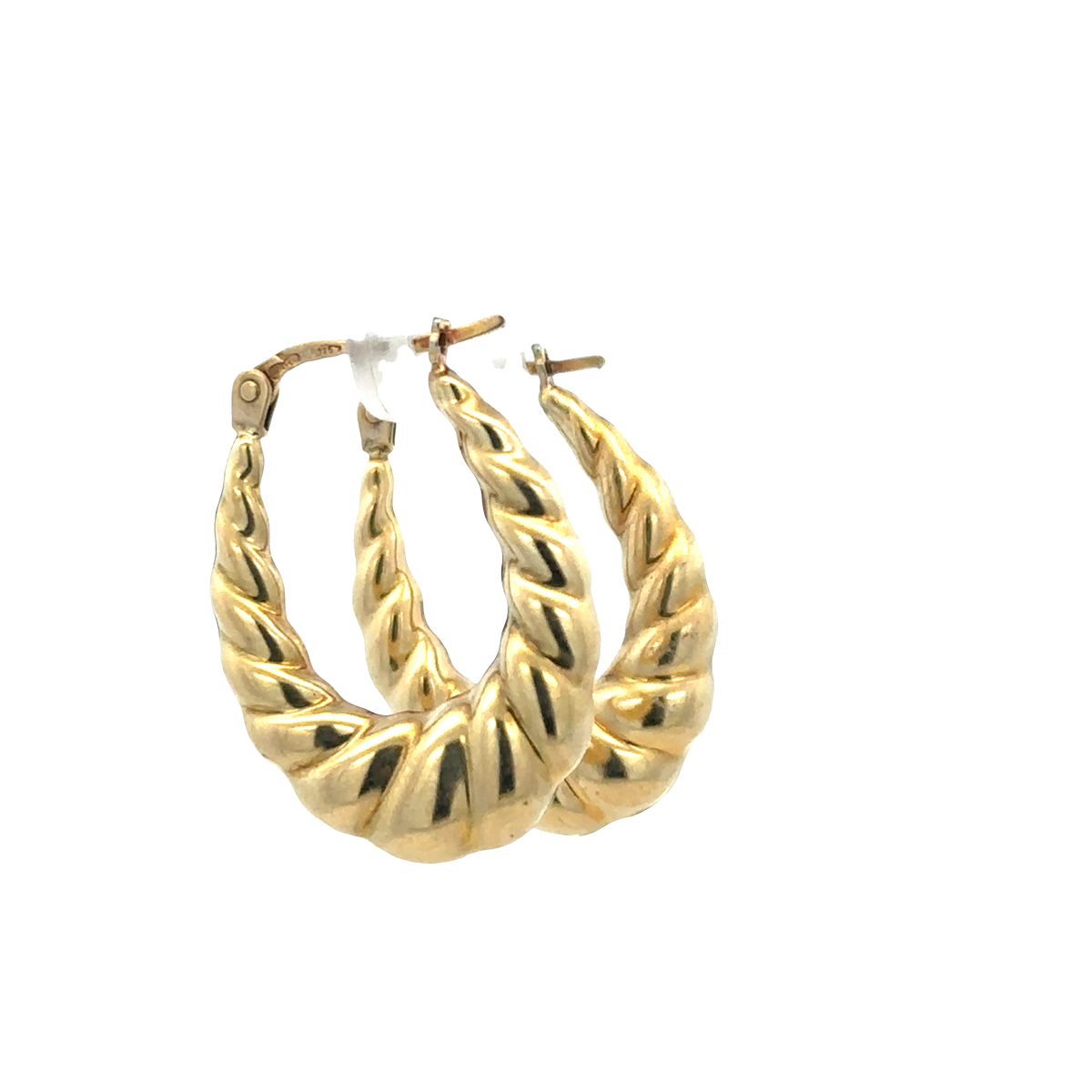 9ct yellow gold hoop earrings 2.1g (sh27523b)