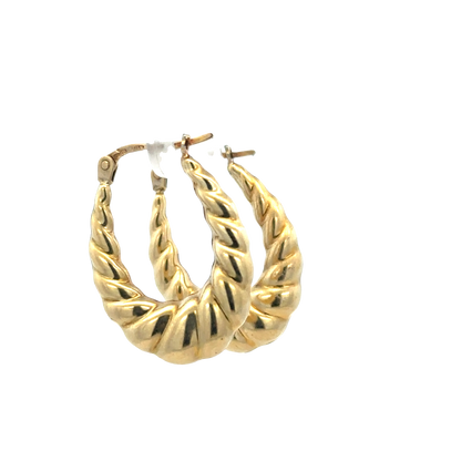 9ct yellow gold hoop earrings 2.1g (sh27523b)