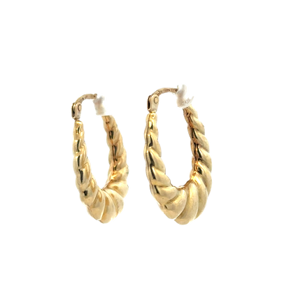 9ct yellow gold hoop earrings 2.1g (sh27523b)