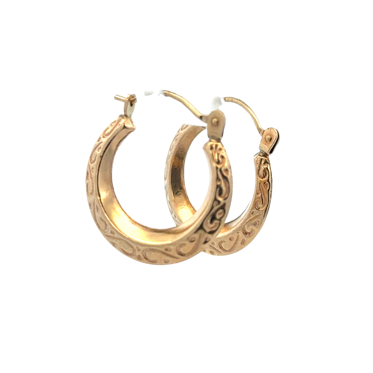 9ct yellow gold hoop earrings 1.3g (sh27511b)