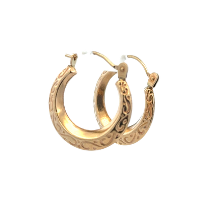 9ct yellow gold hoop earrings 1.3g (sh27511b)