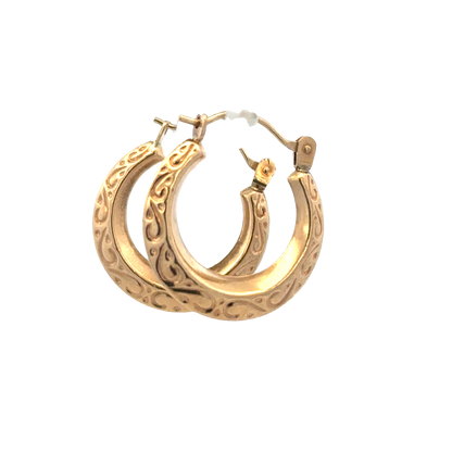 9ct yellow gold hoop earrings 1.3g (sh27511b)