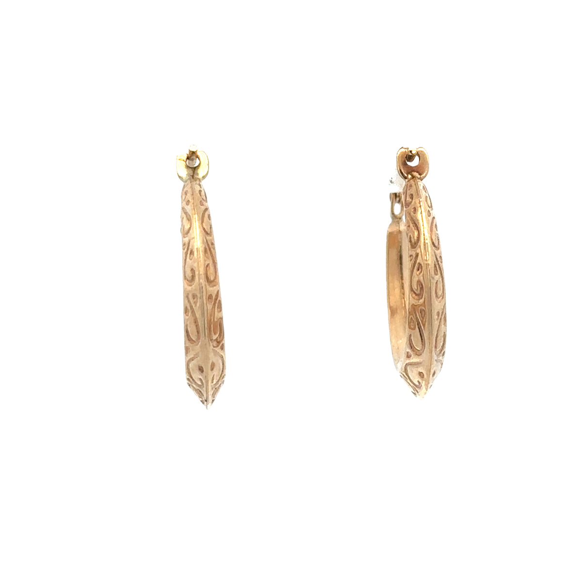 9ct yellow gold hoop earrings 1.3g (sh27511b)