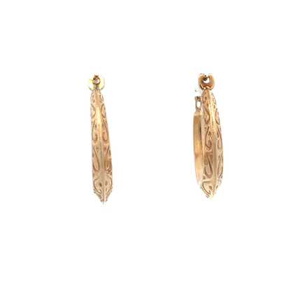 9ct yellow gold hoop earrings 1.3g (sh27511b)