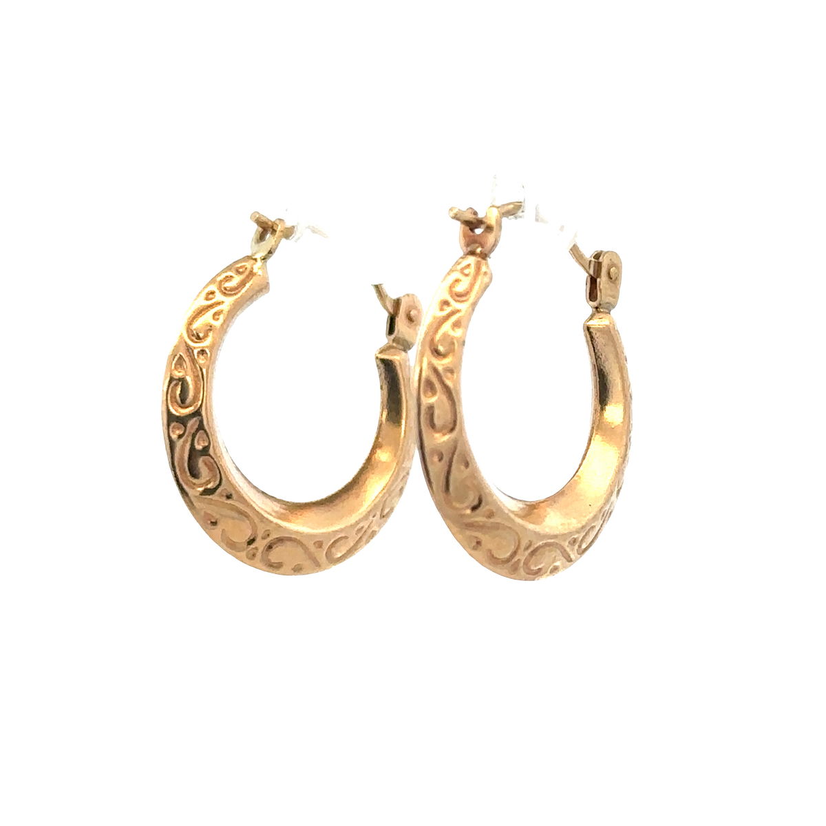 9ct yellow gold hoop earrings 1.3g (sh27511b)