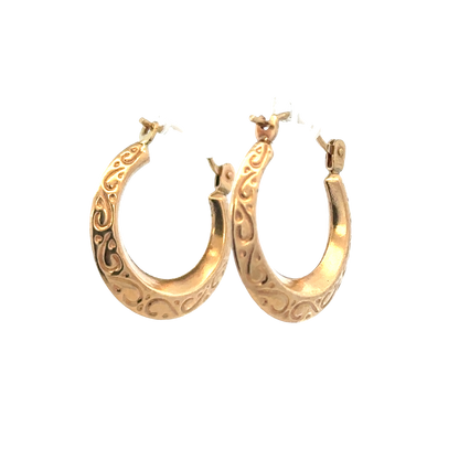 9ct yellow gold hoop earrings 1.3g (sh27511b)