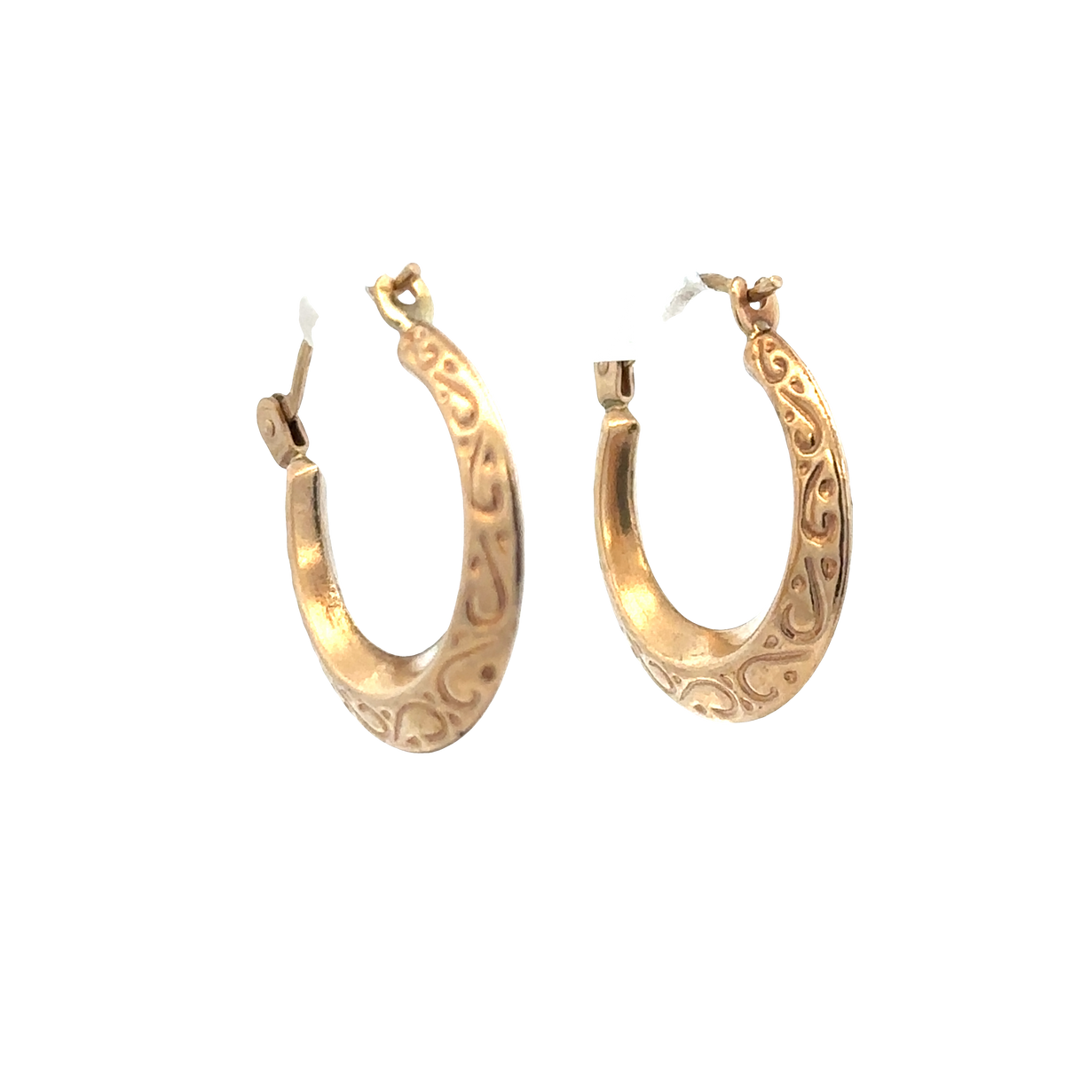 9ct yellow gold hoop earrings 1.3g (sh27511b)