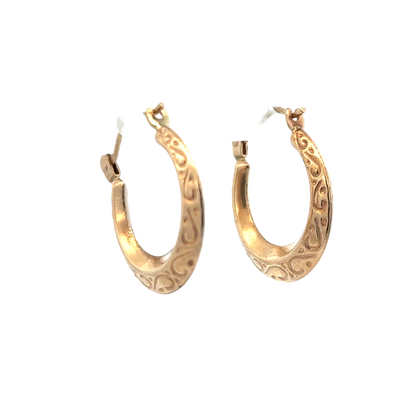 9ct yellow gold hoop earrings 1.3g (sh27511b)