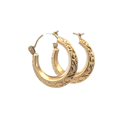 9ct yellow gold hoop earrings 1.3g (sh27511b)