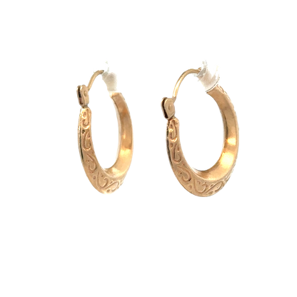 9ct yellow gold hoop earrings 1.3g (sh27511b)