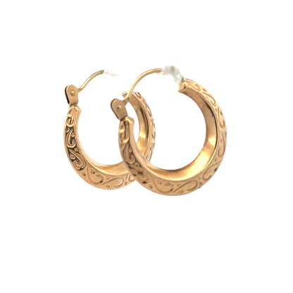 9ct yellow gold hoop earrings 1.3g (sh27511b)