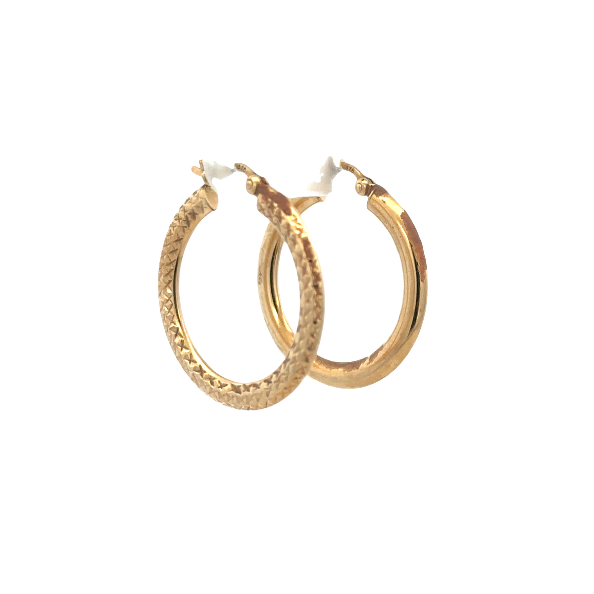 9ct yellow gold hoop earrings 1.8g (sh25712l)
