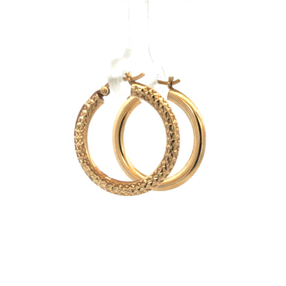 9ct yellow gold hoop earrings 1.8g (sh25712l)
