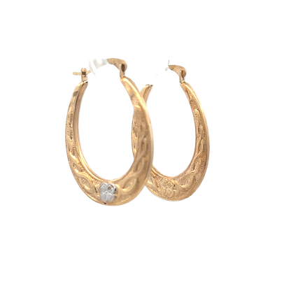 9ct yellow gold hoop earrings 0.9g (sh27319b)