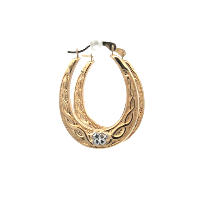 9ct yellow gold hoop earrings 0.9g (sh27319b)