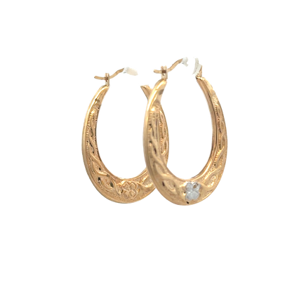 9ct yellow gold hoop earrings 0.9g (sh27319b)